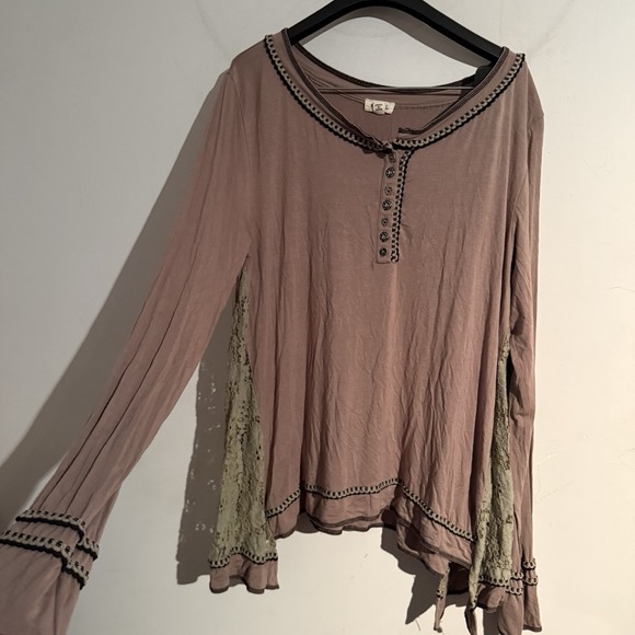 POL Tops - Pol Medium Tunic Boho Romantic Goblincore Asymmetrical Lace Festival